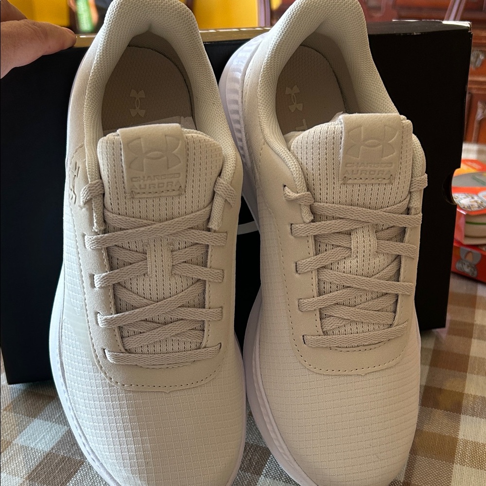 NWT Under Armour Womens Beige Athletic Shoes